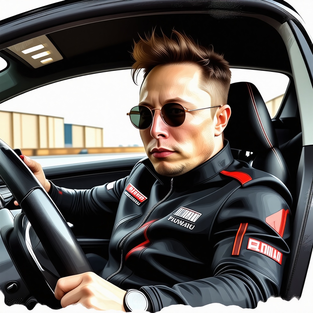 elon musk driving audi