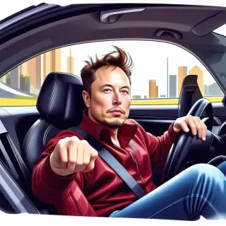 elon musk driving audi