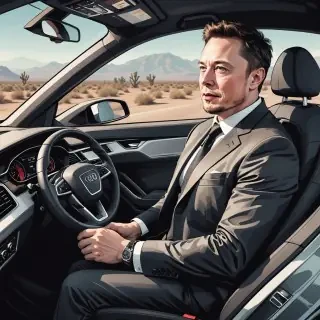 elon musk driving audi