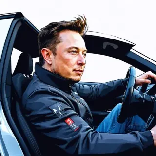 elon musk driving audi