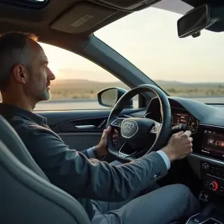 elon musk driving audi