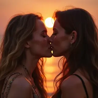 lesbians kissing