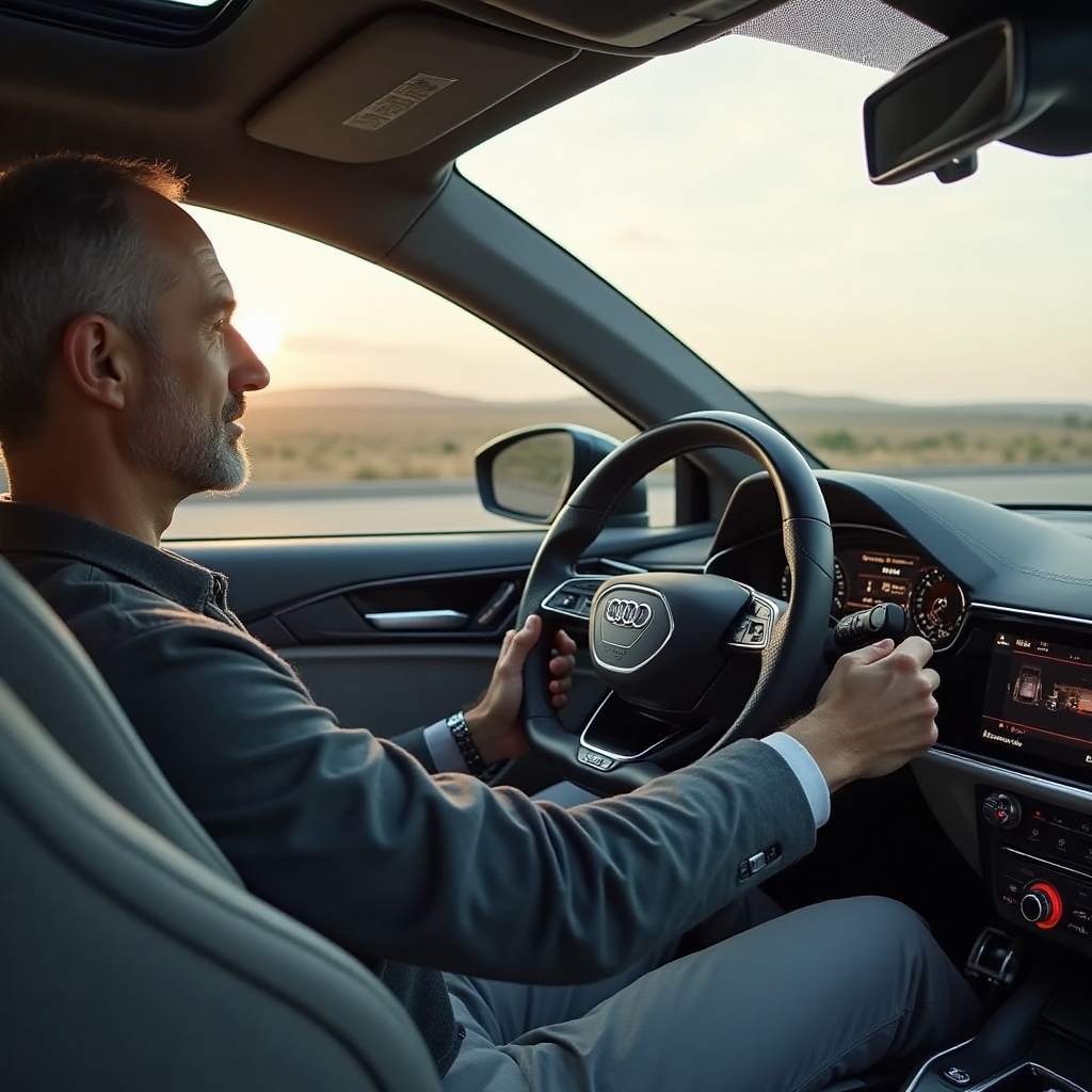 elon musk driving audi