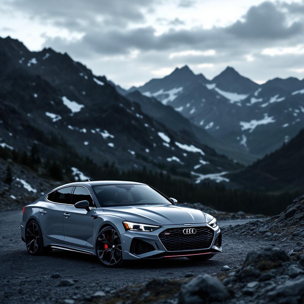 kia stinger and AUDI RS5 2018 both photo in dark mountain